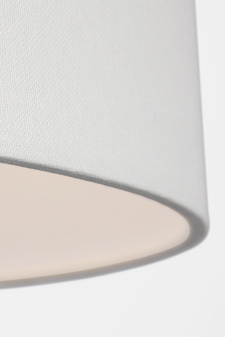 Evelyn 19" Hanging Shade | Hand-Rubbed Antique Brass and White Oak | Linen Shade
