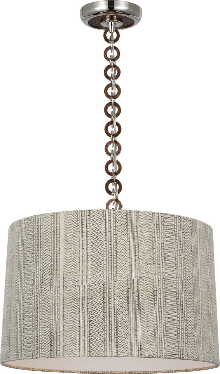 Evelyn 19" Hanging Shade | Polished Nickel and Natural Oak | Schumacher Natural Mohave Shade