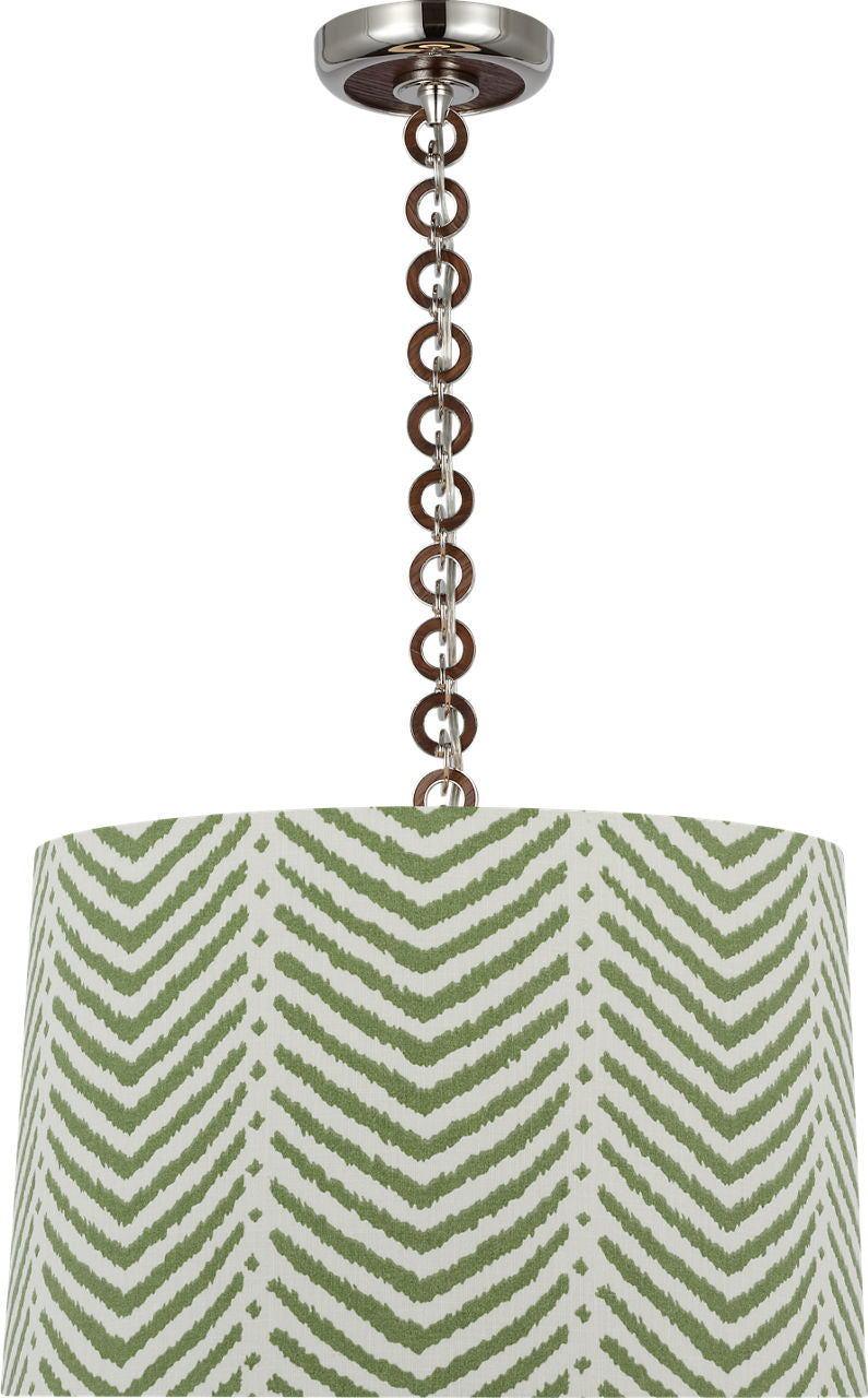 Evelyn 19" Hanging Shade | Polished Nickel and Natural Oak | Schumacher Verde La Jolla Shade