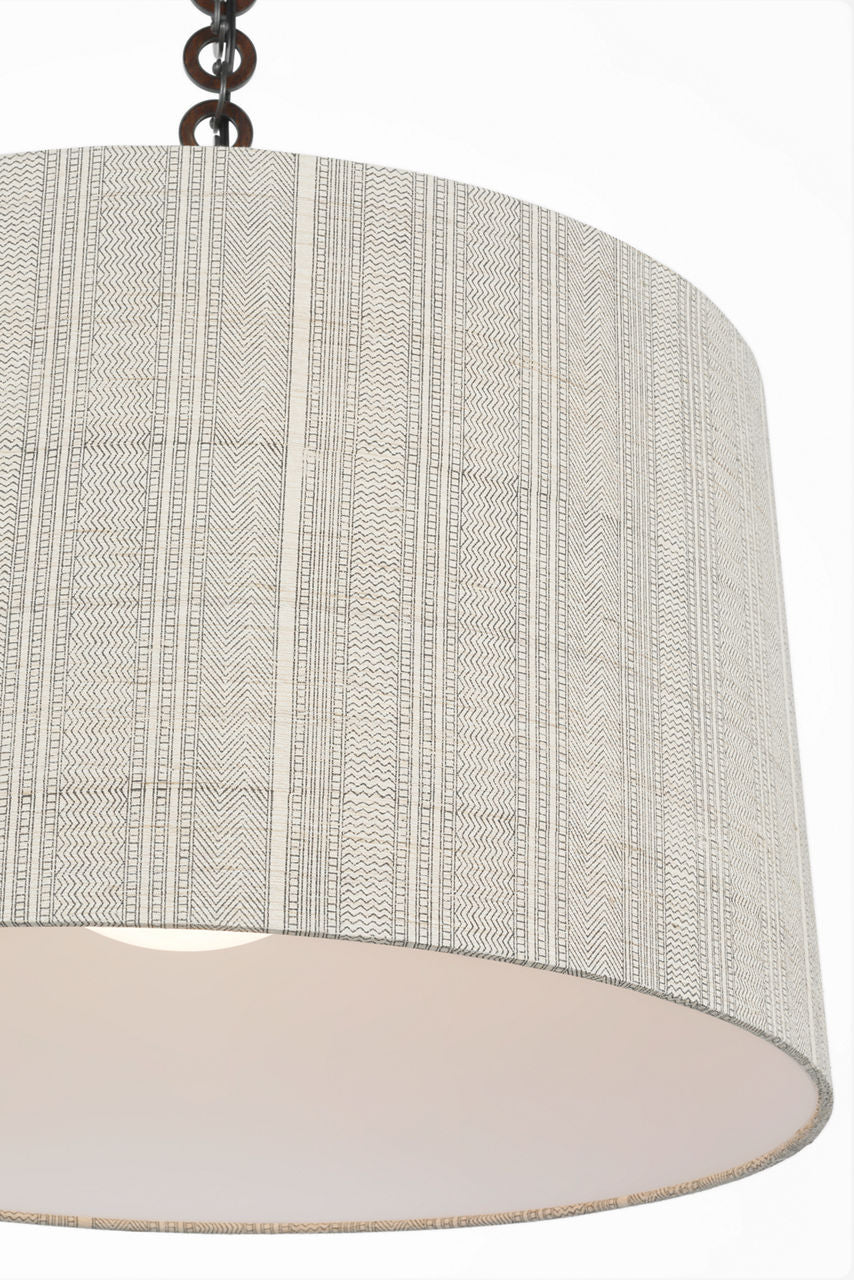 Evelyn 25" Hanging Shade | Bronze and Natural Oak | Schumacher Natural Mohave Shade