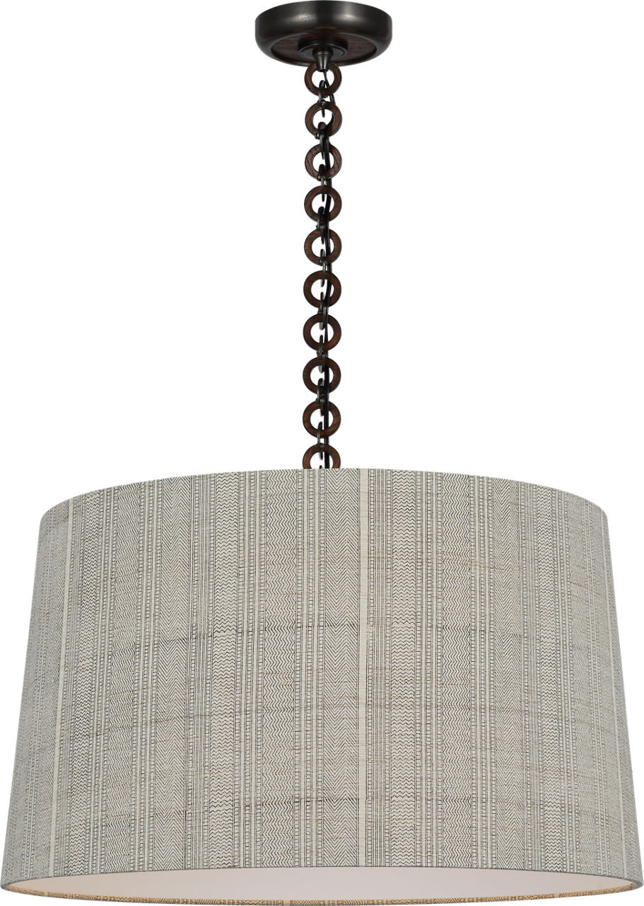 Evelyn 25" Hanging Shade | Bronze and Natural Oak | Schumacher Natural Mohave Shade