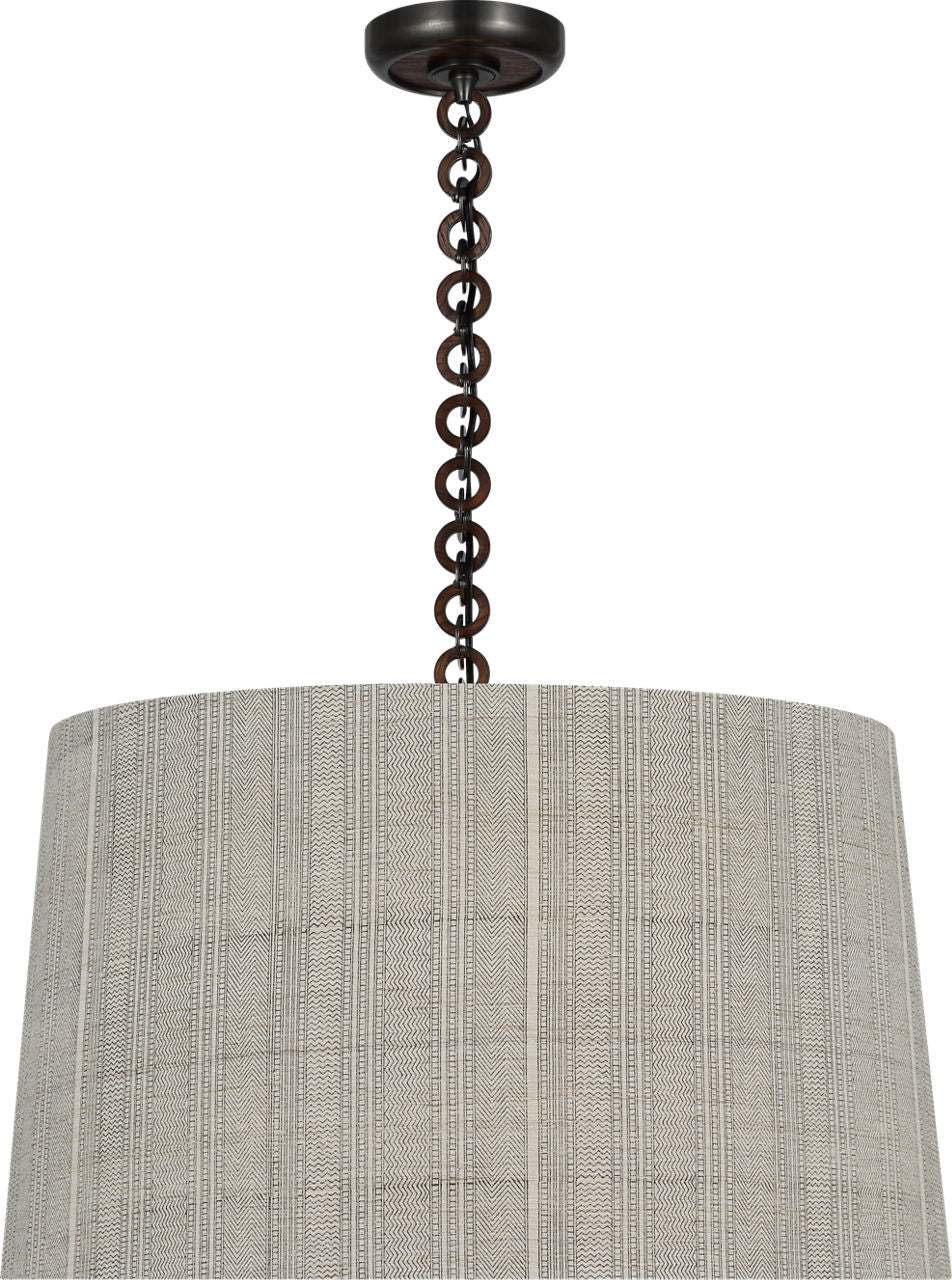 Evelyn 25" Hanging Shade | Bronze and Natural Oak | Schumacher Natural Mohave Shade