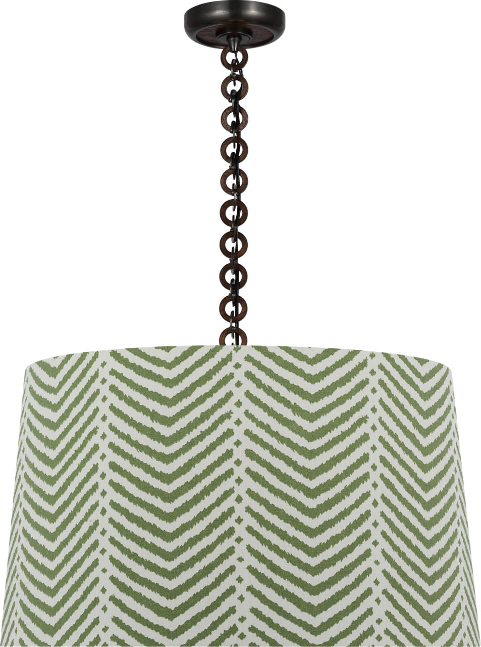 Evelyn 25" Hanging Shade | Bronze and Natural Oak | Schumacher Verde La Jolla Shade