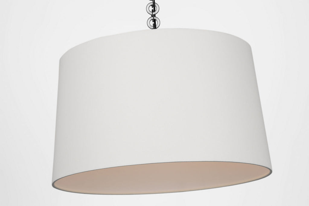 Evelyn 25" Hanging Shade | Bronze and White Oak | Linen Shade