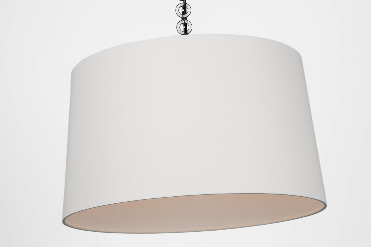 Evelyn 25" Hanging Shade | Bronze and White Oak | Linen Shade