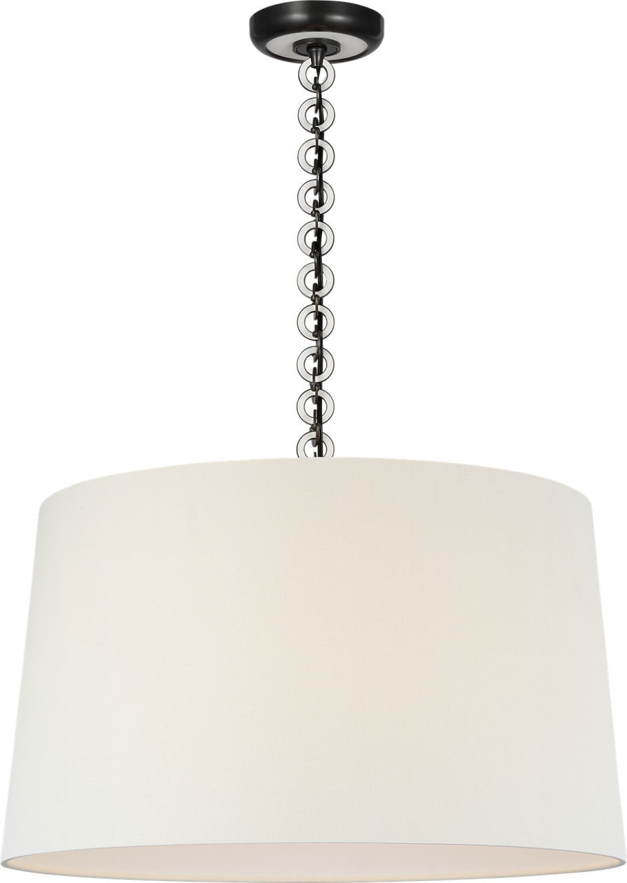 Evelyn 25" Hanging Shade | Bronze and White Oak | Linen Shade