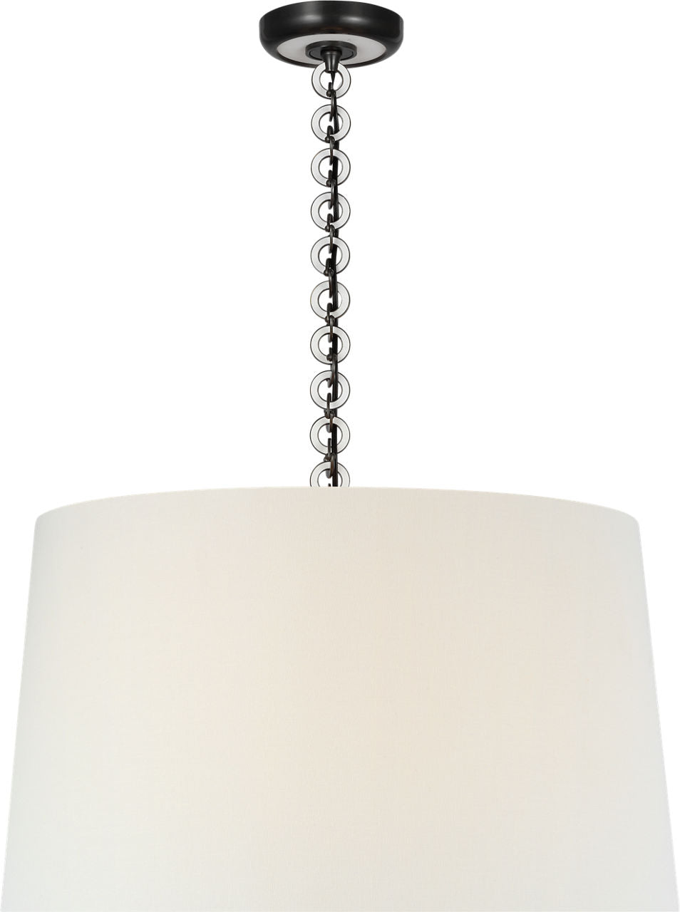 Evelyn 25" Hanging Shade | Bronze and White Oak | Linen Shade