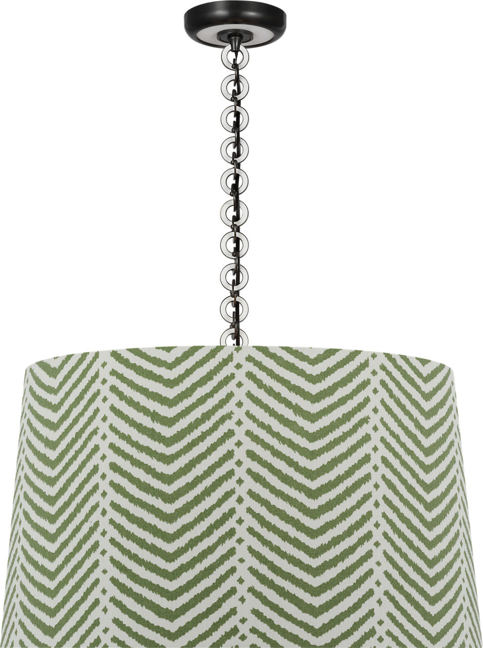 Evelyn 25" Hanging Shade | Bronze and White Oak | Schumacher Verde La Jolla Shade