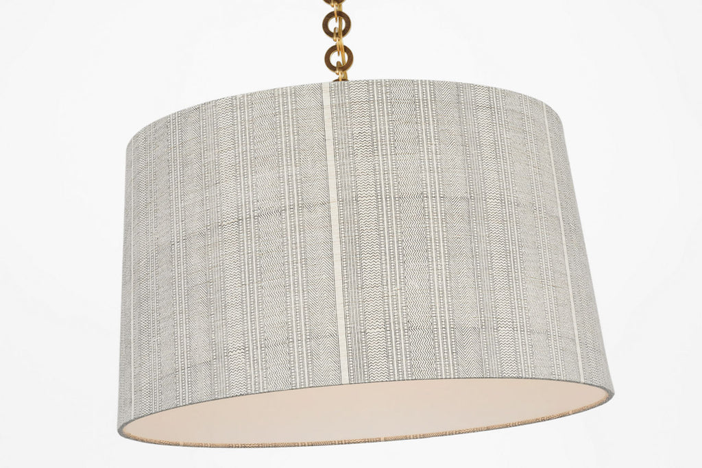 Evelyn 25" Hanging Shade | Hand-Rubbed Antique Brass and Natural Oak | Schumacher Natural Mohave Shade