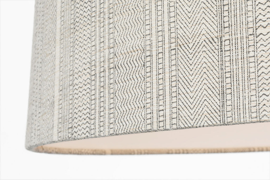 Evelyn 25" Hanging Shade | Hand-Rubbed Antique Brass and White Oak | Schumacher Natural Mohave Shade