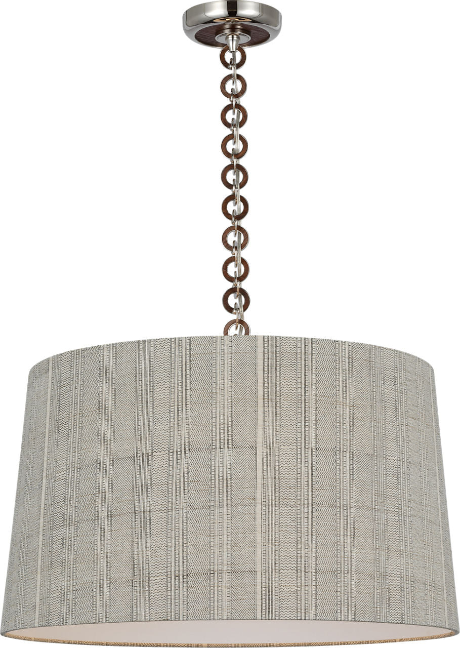 Evelyn 25" Hanging Shade | Polished Nickel and Natural Oak | Schumacher Natural Mohave Shade