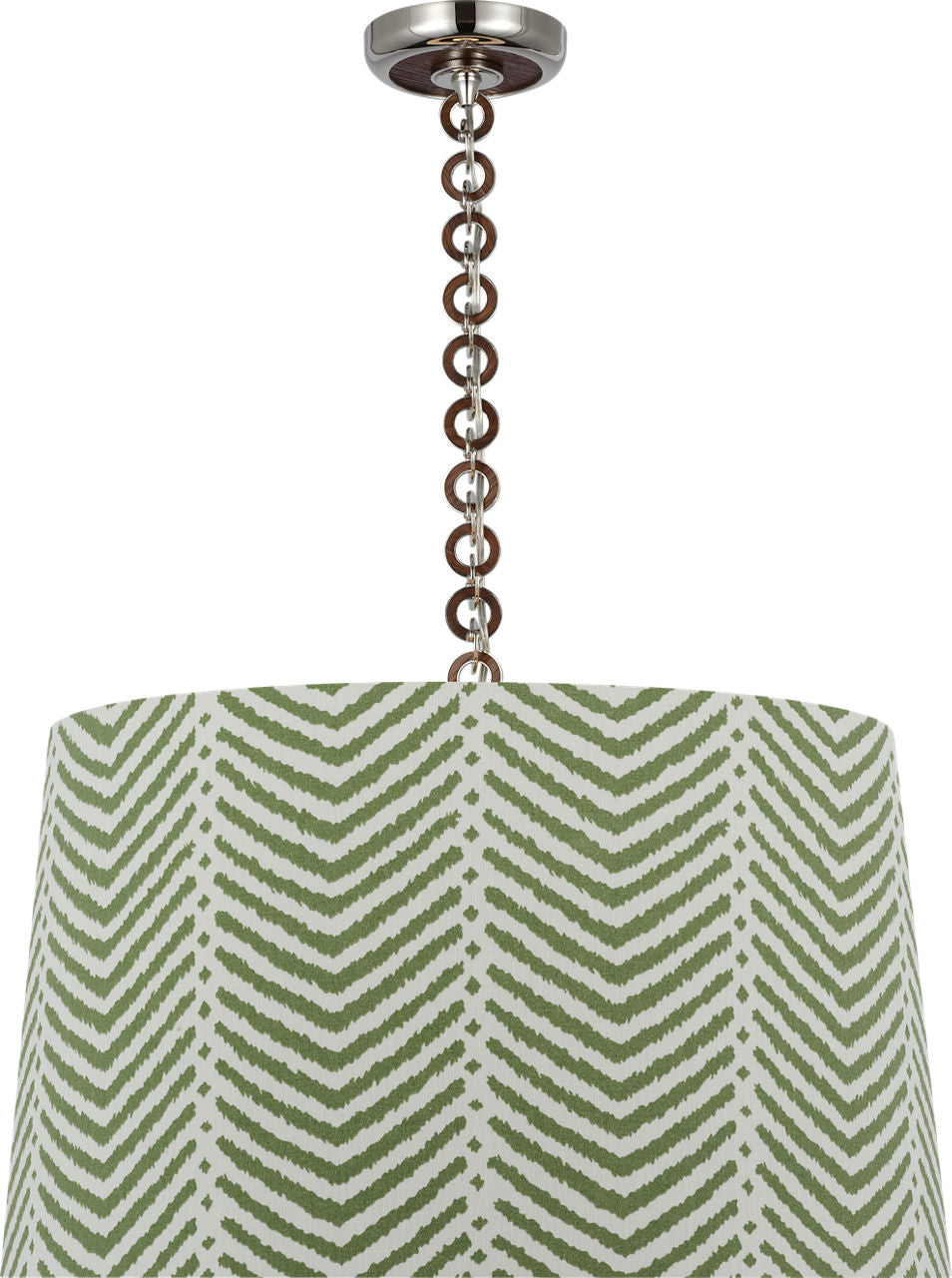 Evelyn 25" Hanging Shade | Polished Nickel and Natural Oak | Schumacher Verde La Jolla Shade