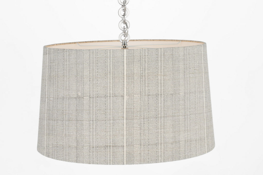 Evelyn 25" Hanging Shade | Polished Nickel and White Oak | Schumacher Natural Mohave Shade