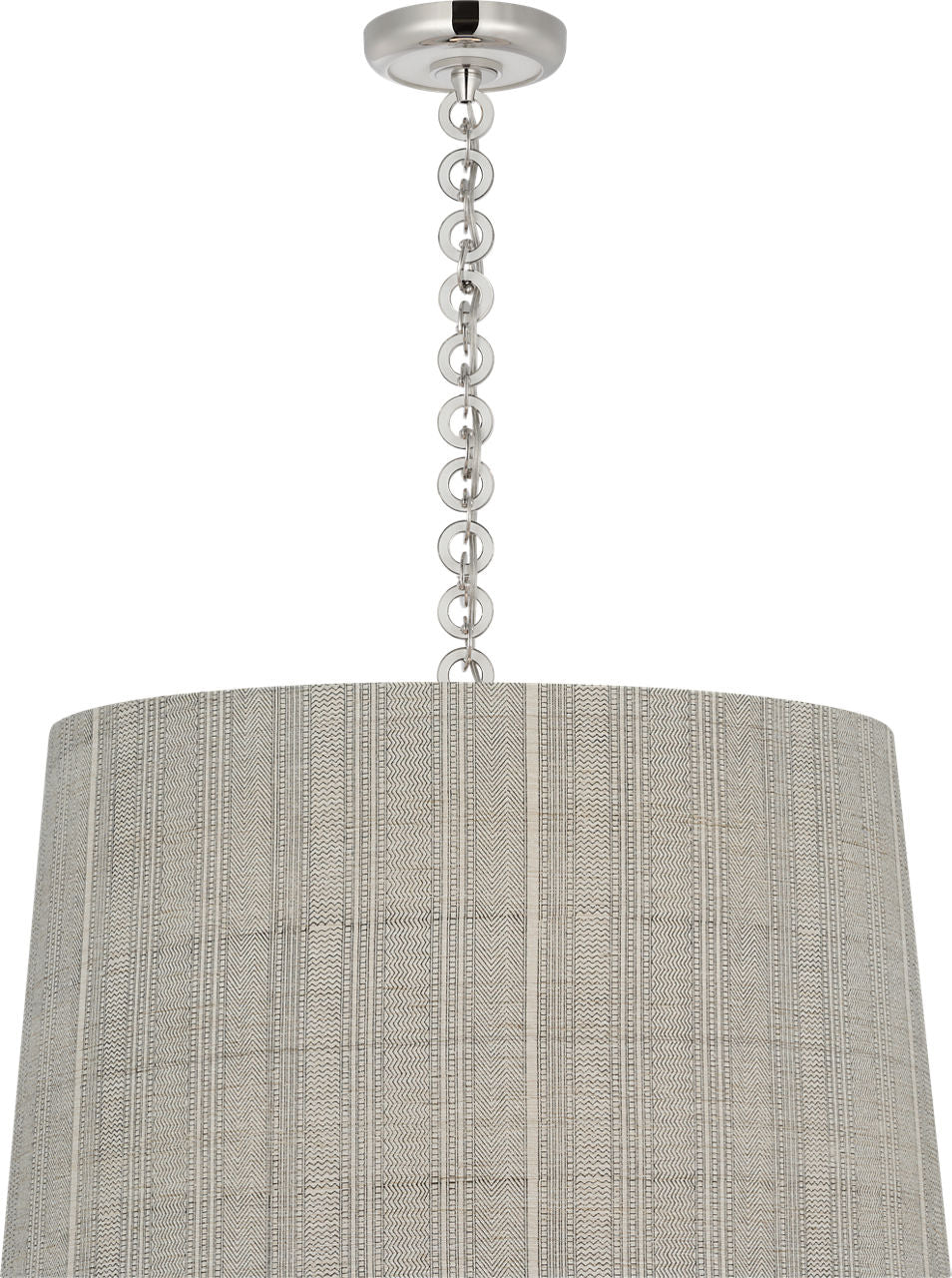 Evelyn 25" Hanging Shade | Polished Nickel and White Oak | Schumacher Natural Mohave Shade