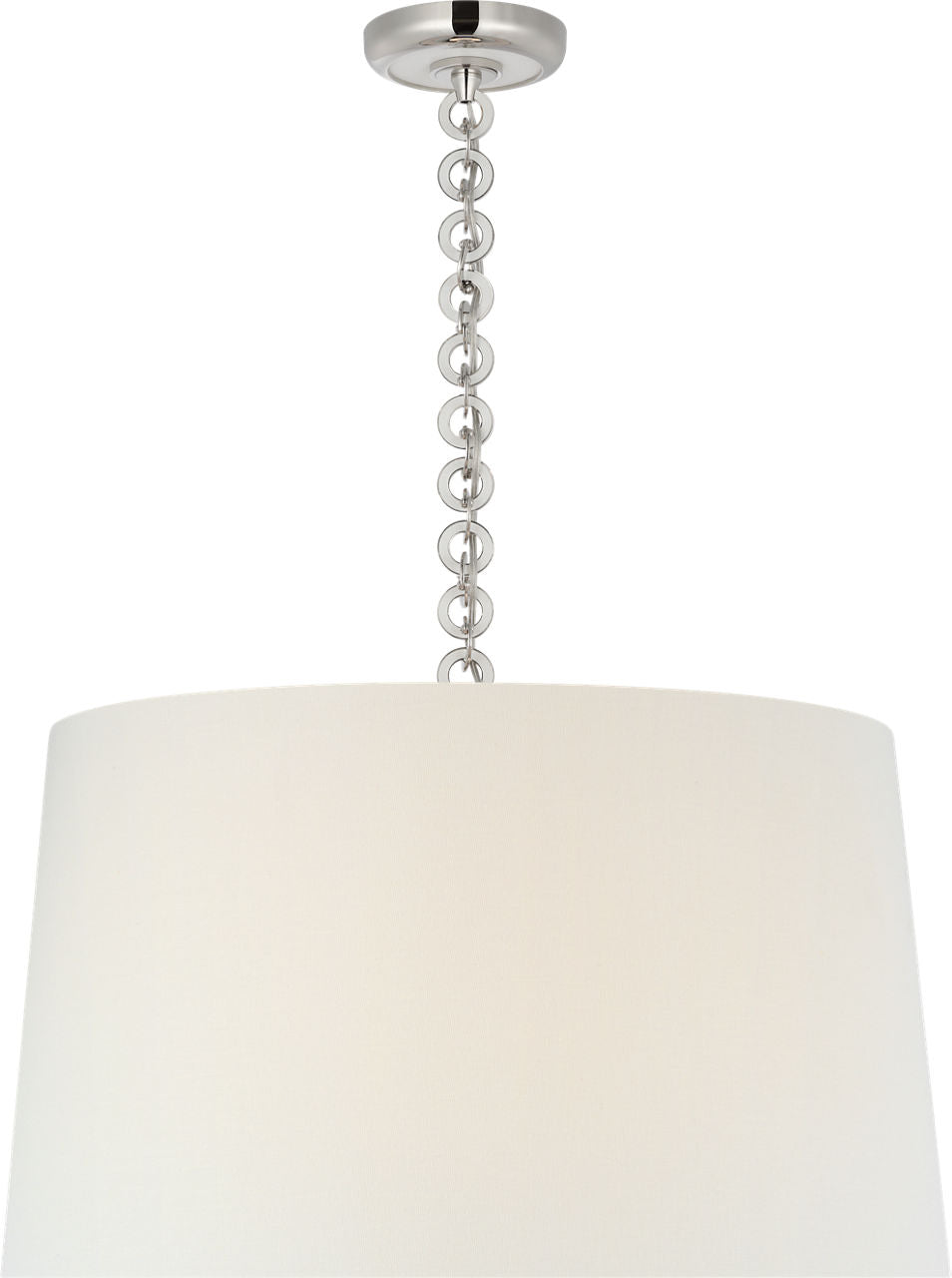 Evelyn 25" Hanging Shade | Polished Nickel and White Oak | Linen Shade