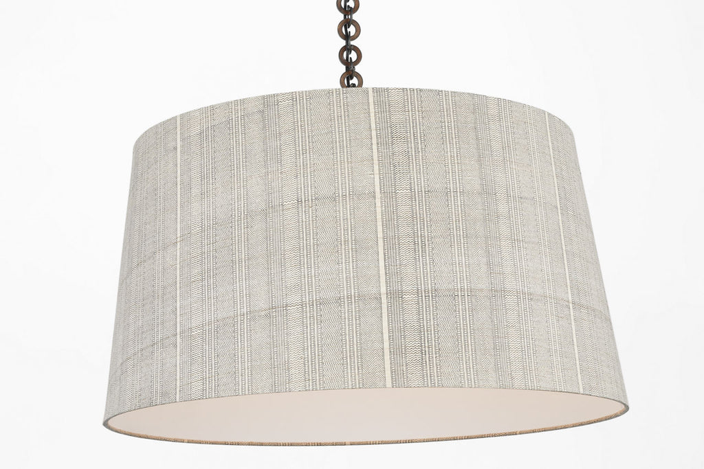 Evelyn 33" Hanging Shade | Bronze and Natural Oak | Schumacher Natural Mohave Shade