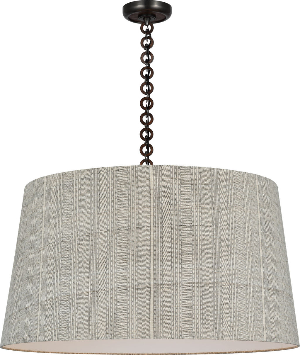 Evelyn 33" Hanging Shade | Bronze and Natural Oak | Schumacher Natural Mohave Shade