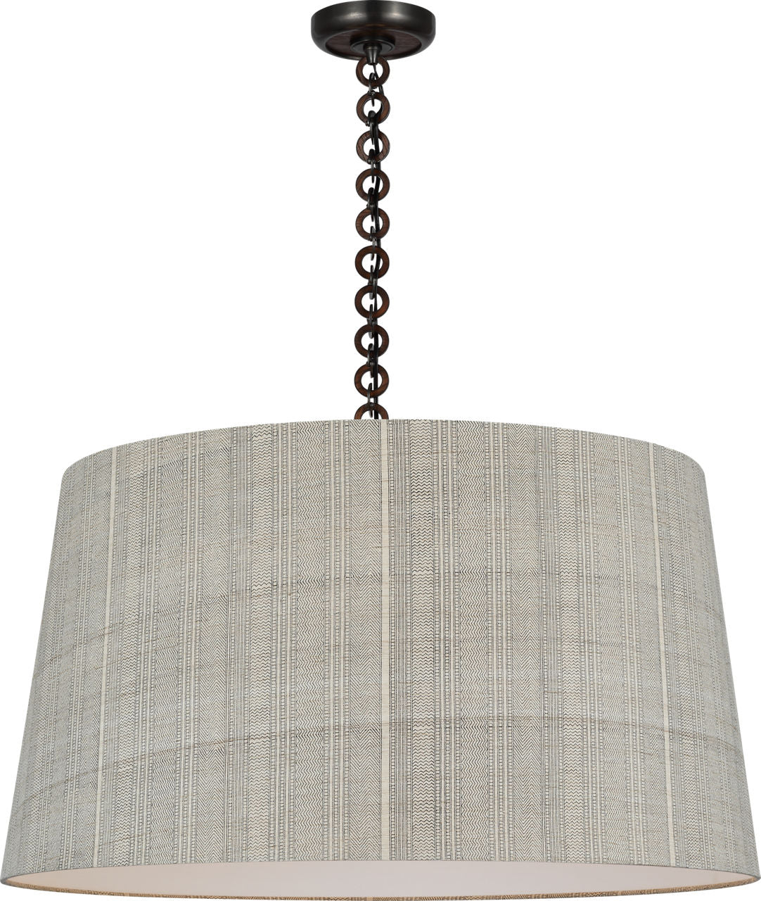 Evelyn 33" Hanging Shade | Bronze and Natural Oak | Schumacher Natural Mohave Shade