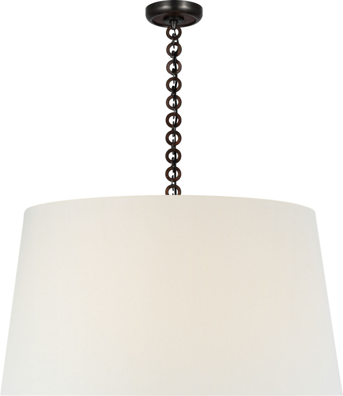 Evelyn 33" Hanging Shade | Bronze and Natural Oak | Linen Shade