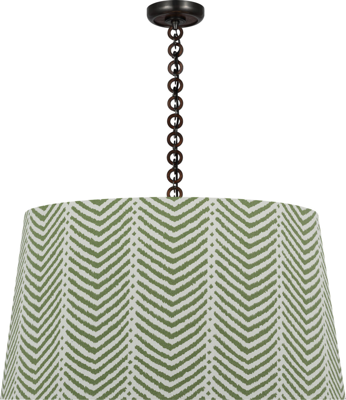 Evelyn 33" Hanging Shade | Bronze and Natural Oak | Schumacher Verde La Jolla Shade