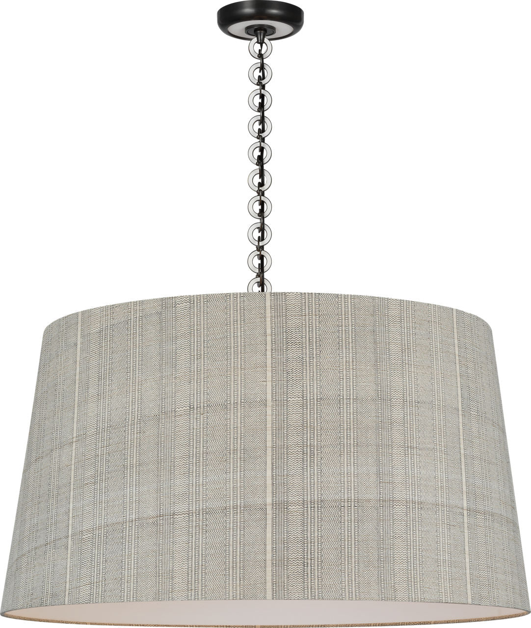 Evelyn 33" Hanging Shade | Bronze and White Oak | Schumacher Natural Mohave Shade