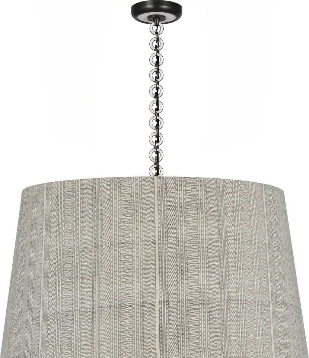 Evelyn 33" Hanging Shade | Bronze and White Oak | Schumacher Natural Mohave Shade