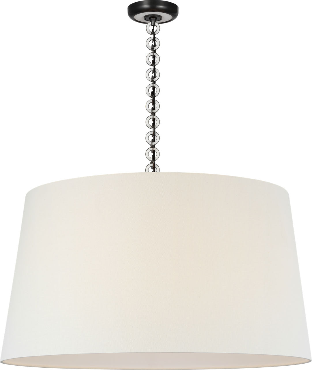 Evelyn 33" Hanging Shade | Bronze and White Oak | Linen Shade