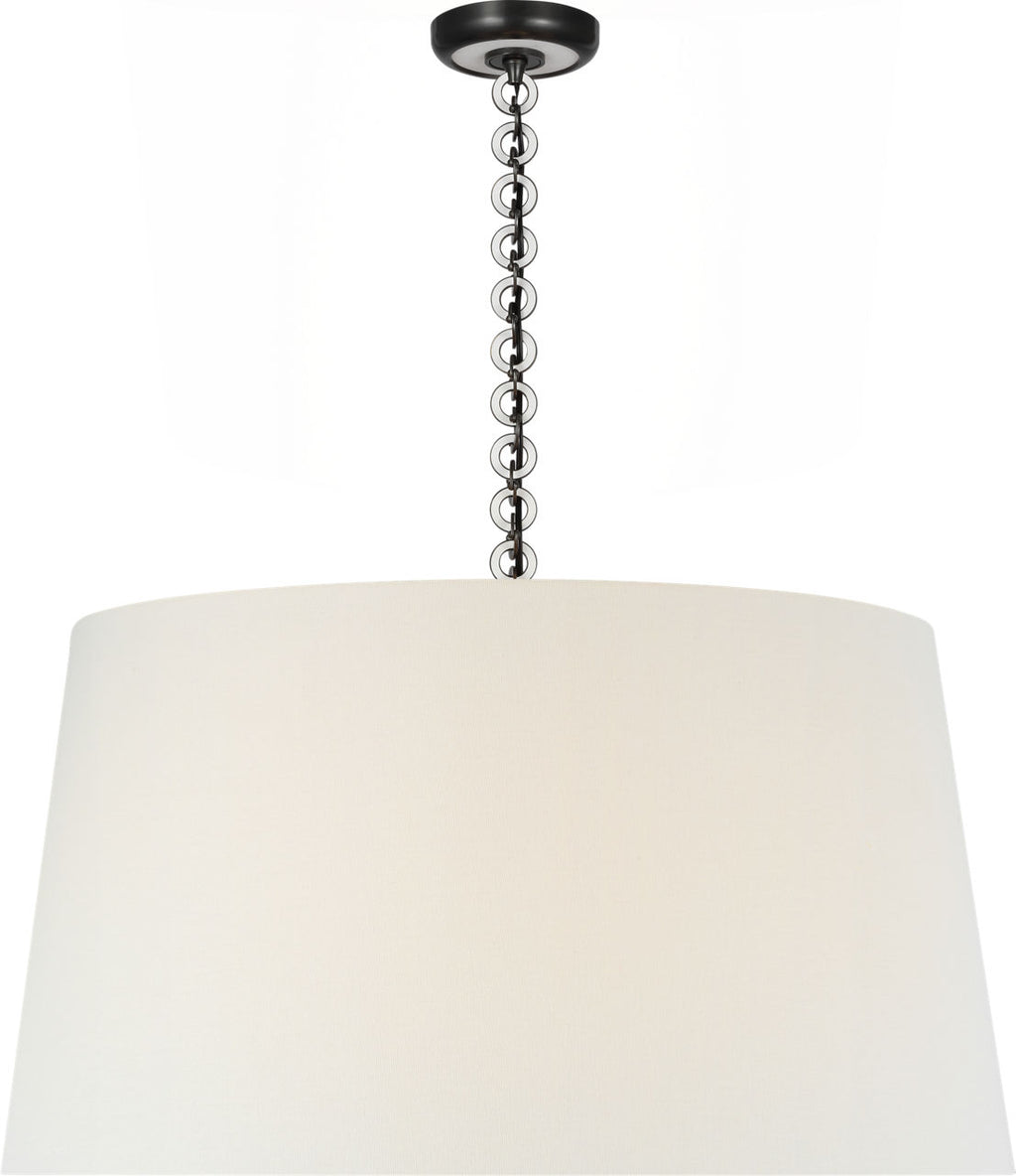 Evelyn 33" Hanging Shade | Bronze and White Oak | Linen Shade