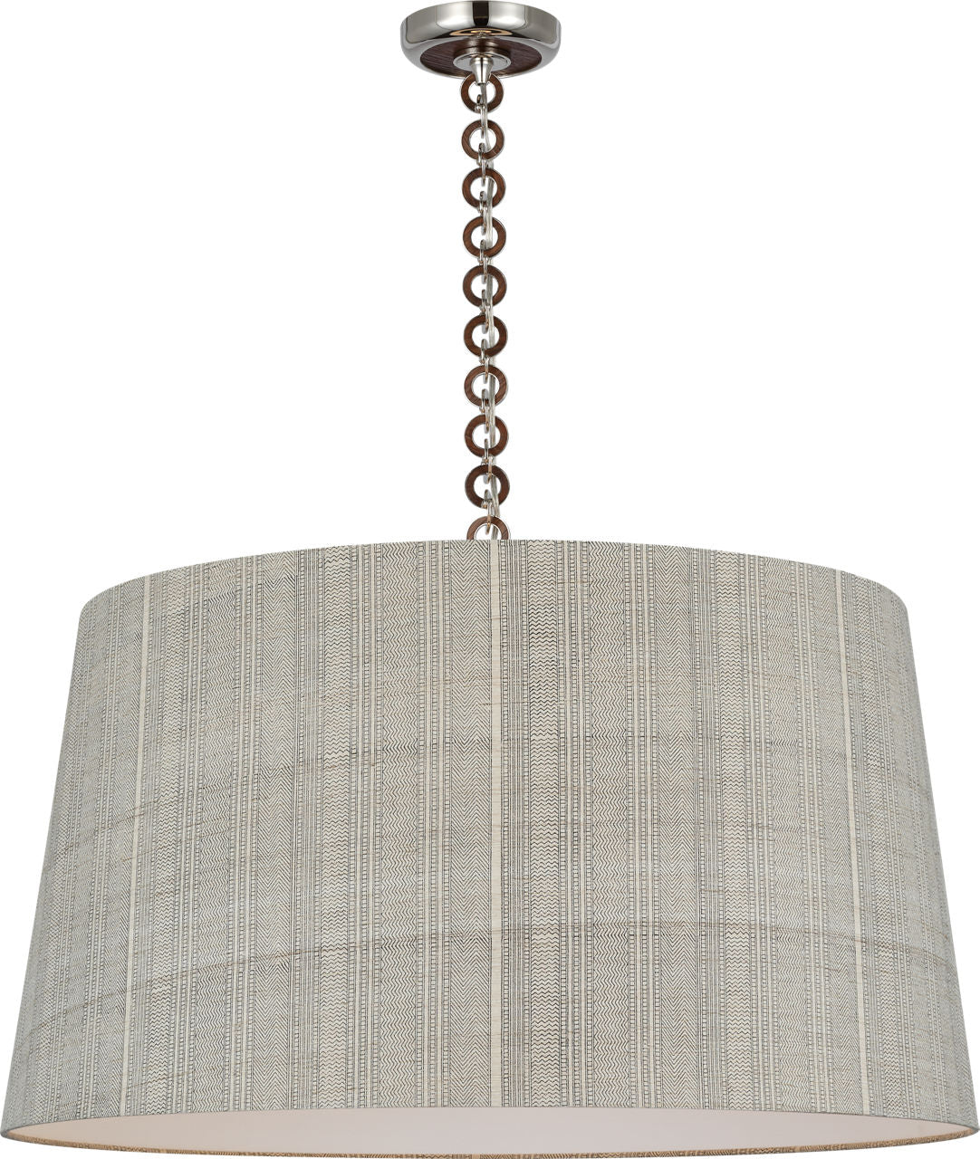 Evelyn 33" Hanging Shade | Polished Nickel and Natural Oak | Schumacher Natural Mohave Shade