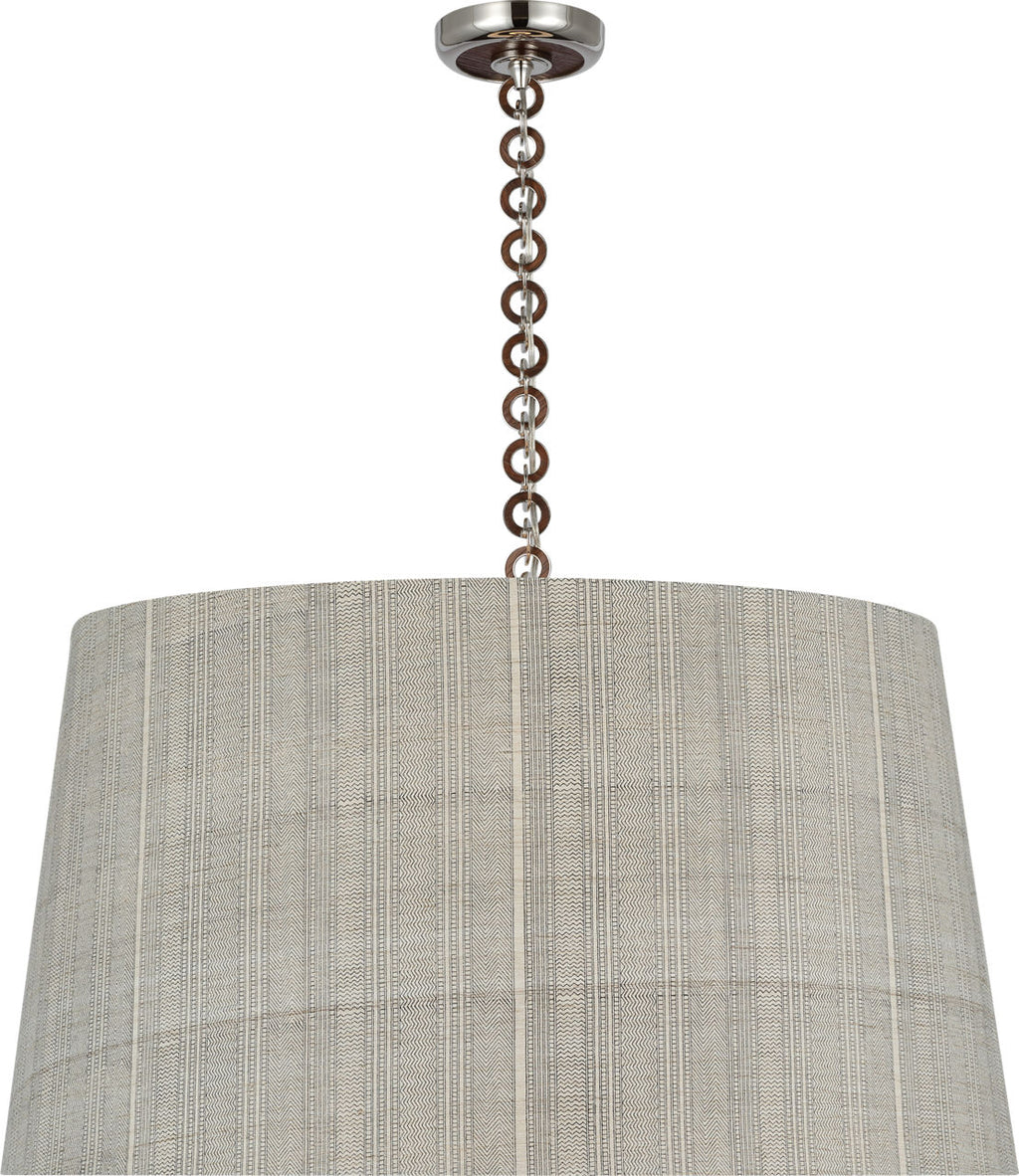 Evelyn 33" Hanging Shade | Polished Nickel and Natural Oak | Schumacher Natural Mohave Shade