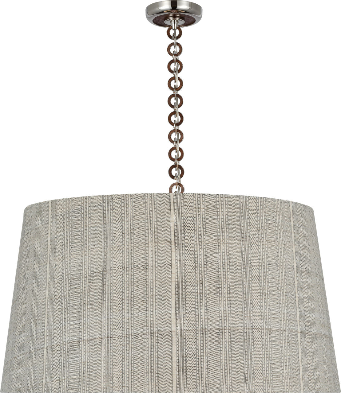Evelyn 33" Hanging Shade | Polished Nickel and Natural Oak | Schumacher Natural Mohave Shade