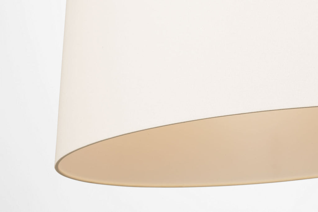 Evelyn 33" Hanging Shade | Polished Nickel and Natural Oak | Linen Shade