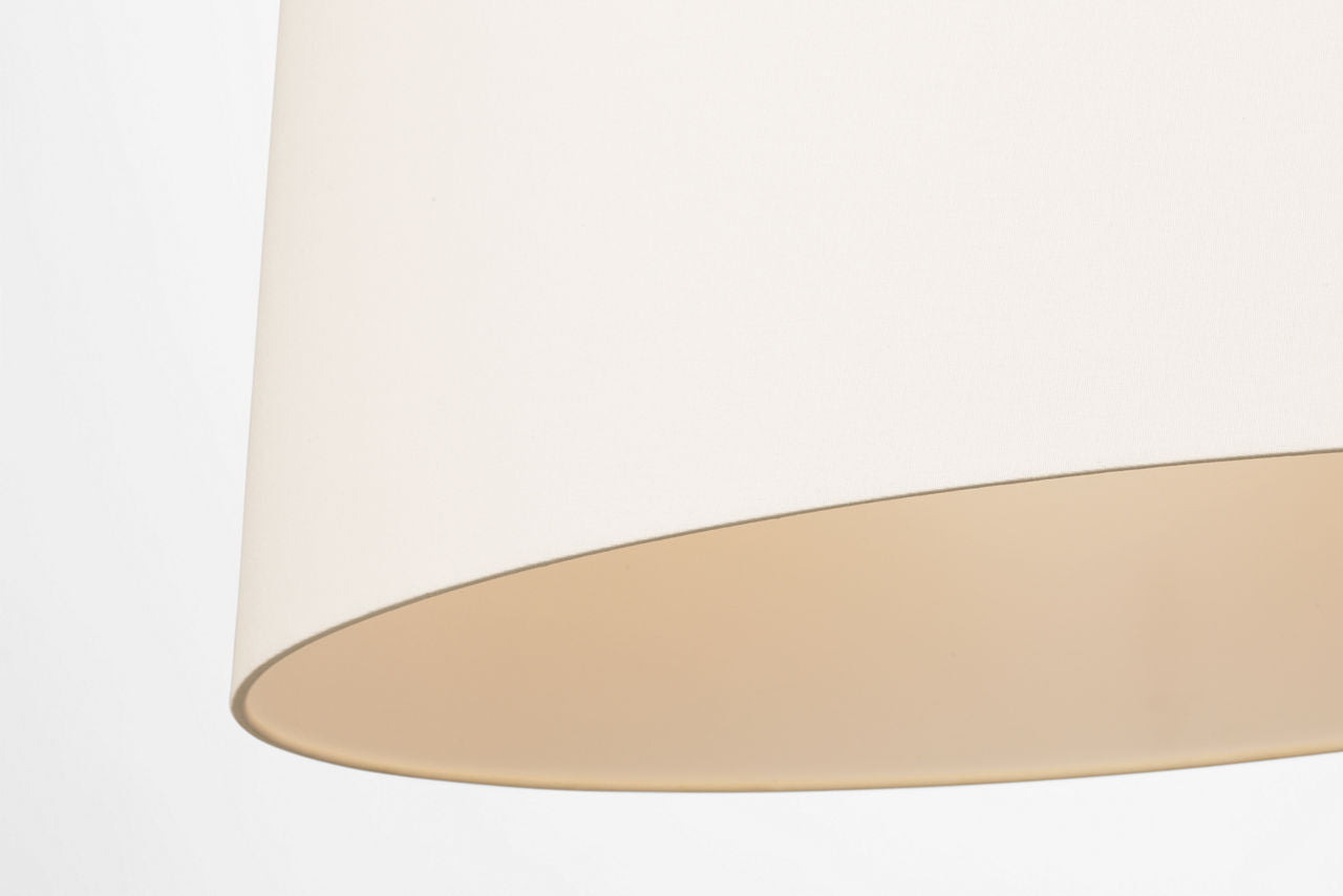Evelyn 33" Hanging Shade | Polished Nickel and Natural Oak | Linen Shade
