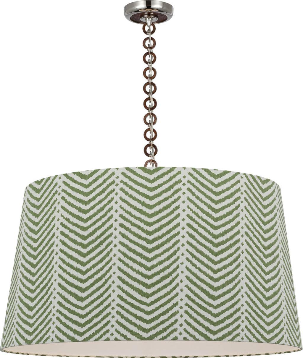 Evelyn 33" Hanging Shade | Polished Nickel and Natural Oak | Schumacher Verde La Jolla Shade