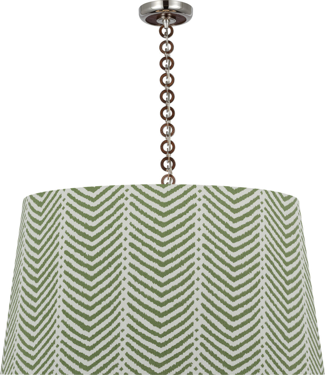 Evelyn 33" Hanging Shade | Polished Nickel and Natural Oak | Schumacher Verde La Jolla Shade