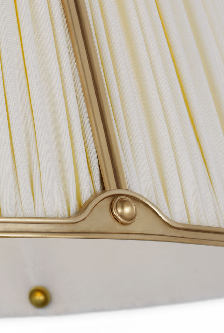 Allister 16" Hanging Shade | Hand-Rubbed Antique Brass | Silk Pleated Shade