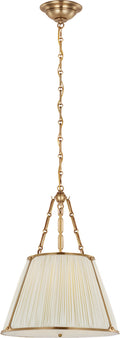 Allister 16" Hanging Shade | Hand-Rubbed Antique Brass | Silk Pleated Shade