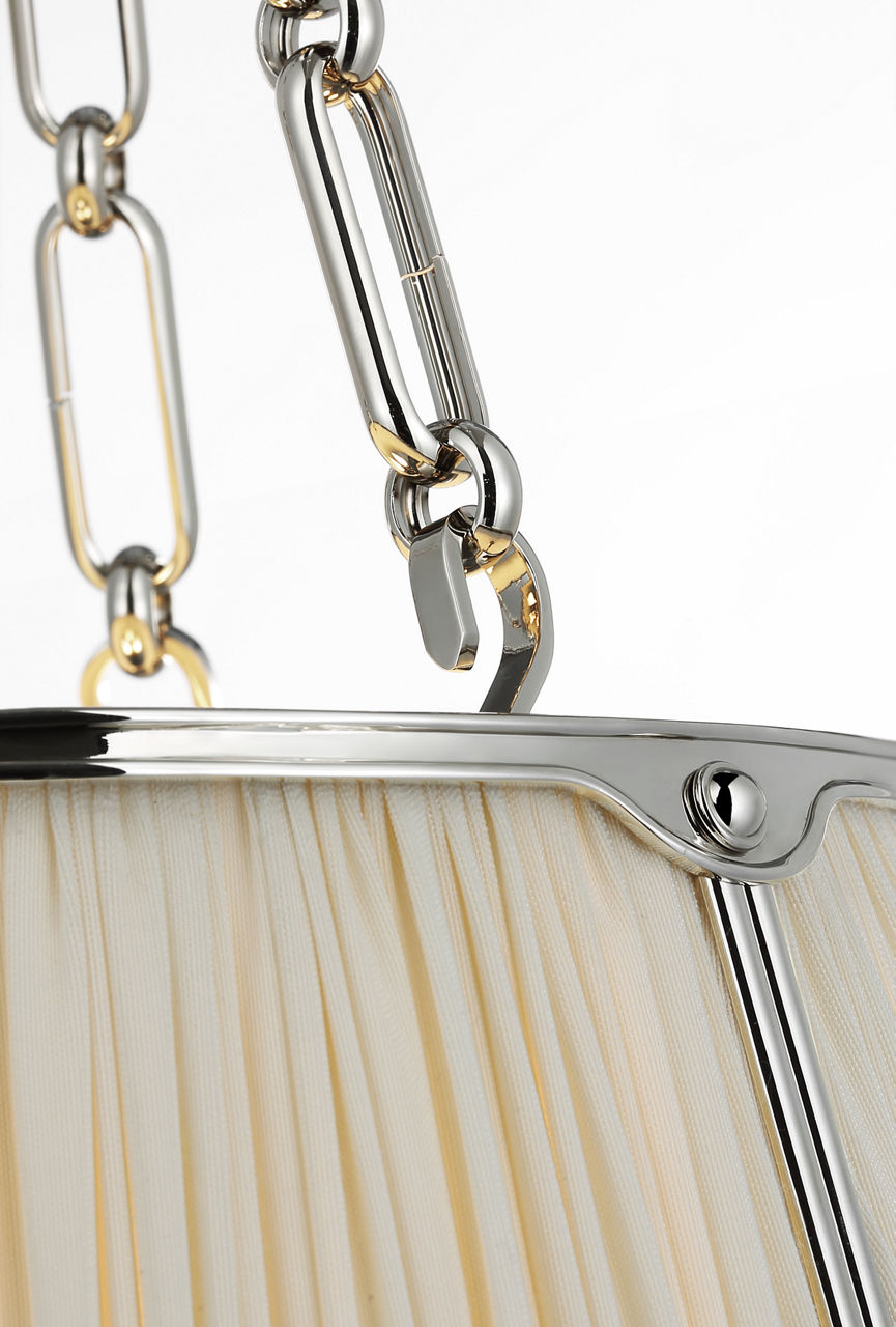 Allister 16" Hanging Shade | Polished Nickel | Silk Pleated Shade