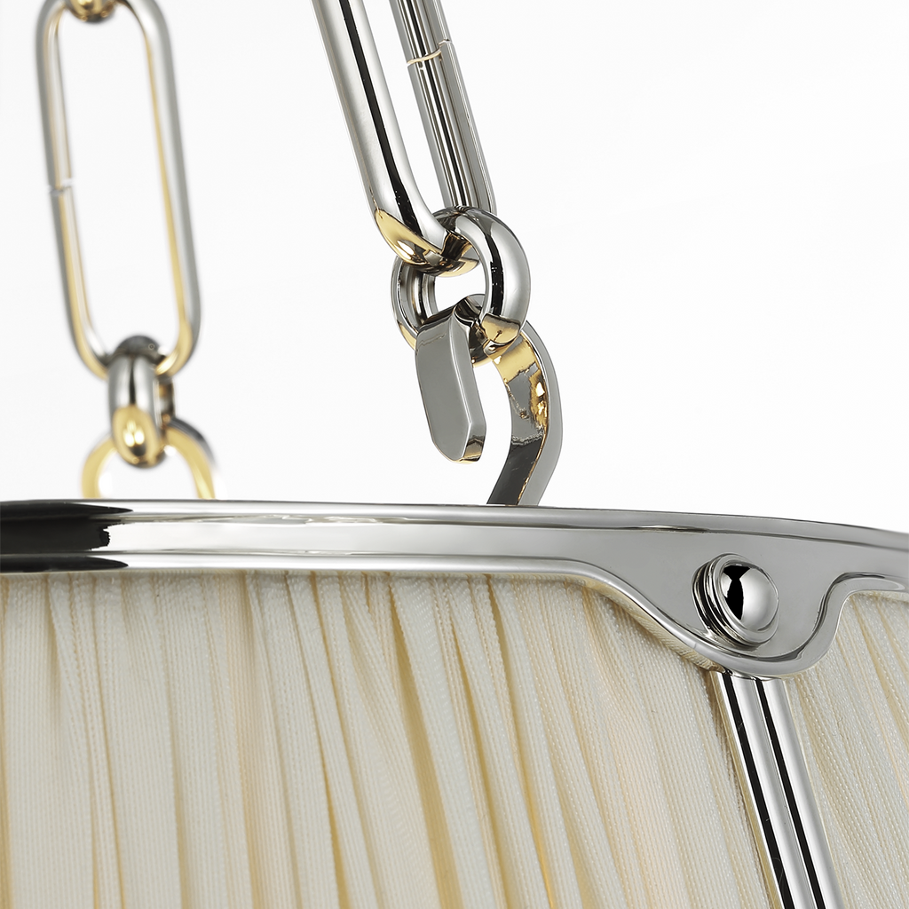 Allister 16" Hanging Shade | Polished Nickel | Silk Pleated Shade