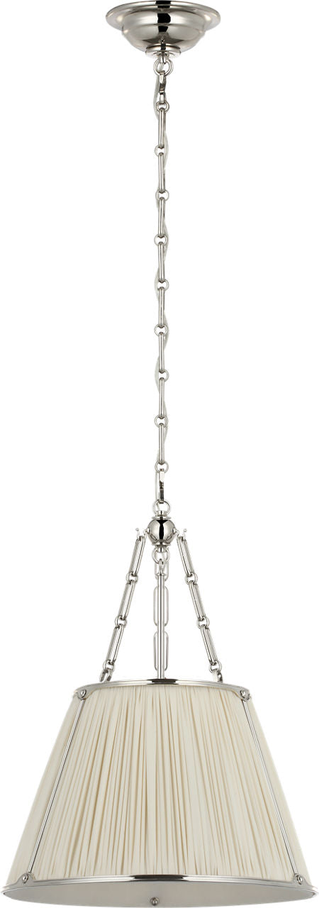 Allister 16" Hanging Shade | Polished Nickel | Silk Pleated Shade