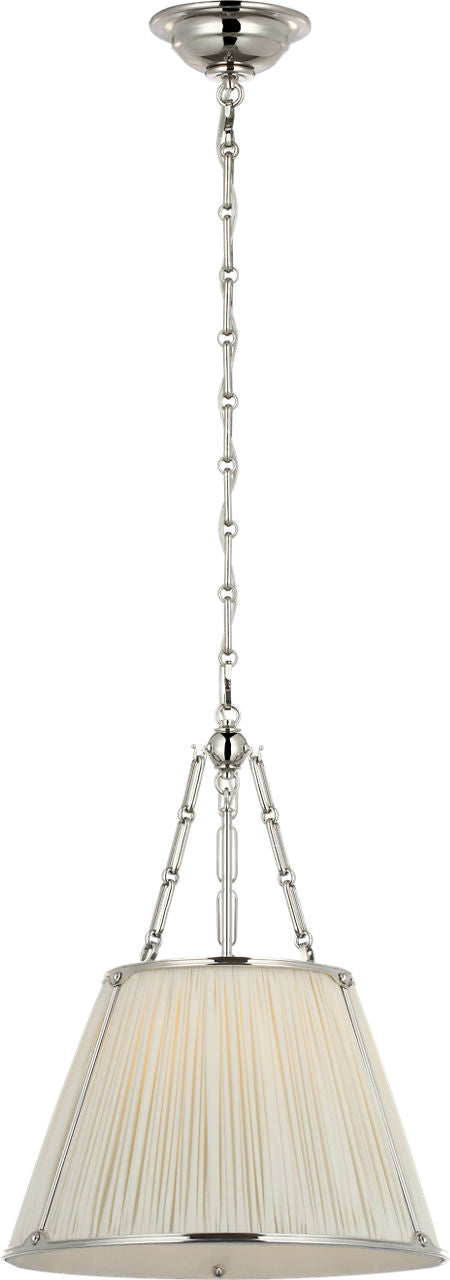 Allister 16" Hanging Shade | Polished Nickel | Silk Pleated Shade