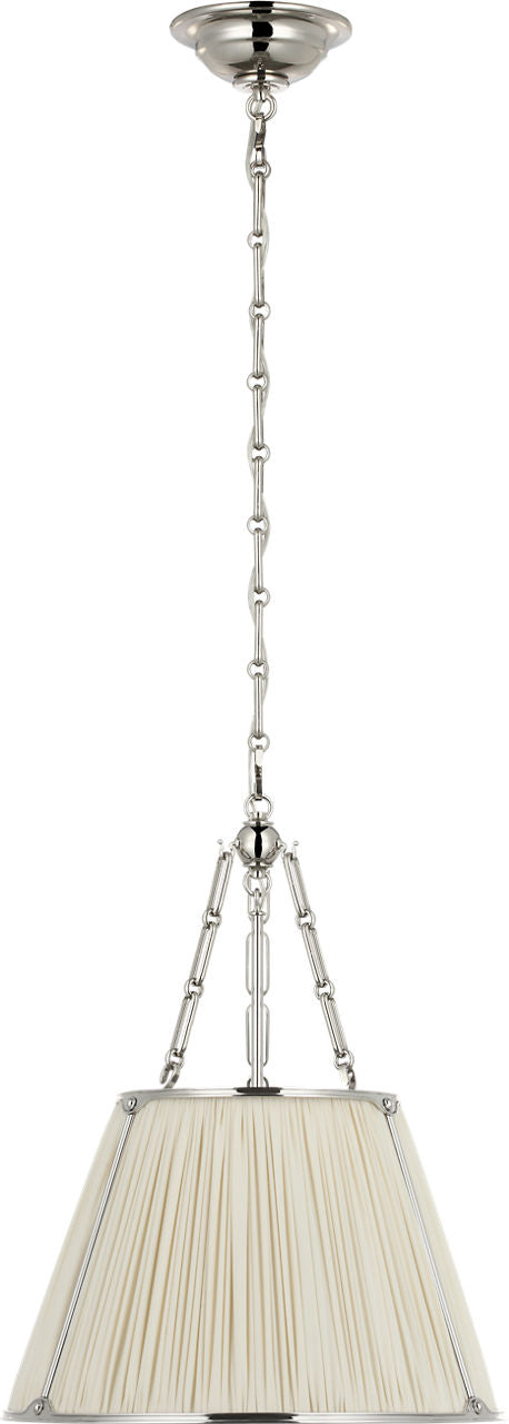 Allister 16" Hanging Shade | Polished Nickel | Silk Pleated Shade