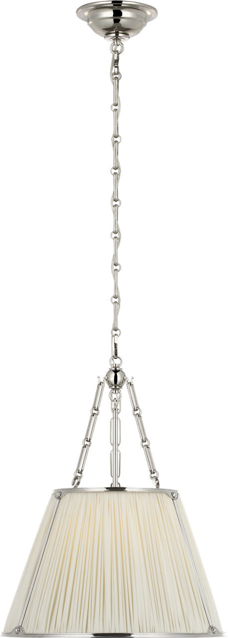 Allister 16" Hanging Shade | Polished Nickel | Silk Pleated Shade