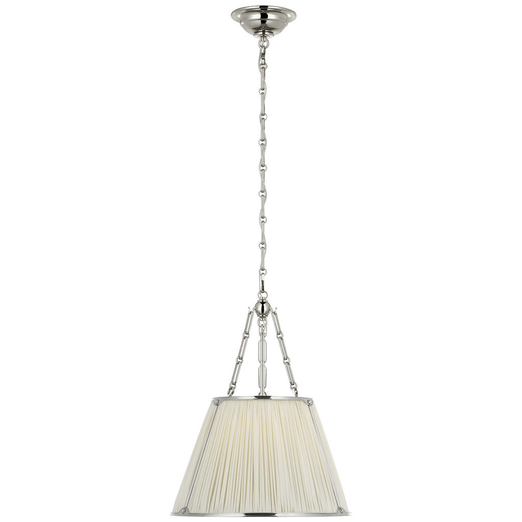 Allister 16" Hanging Shade | Polished Nickel | Silk Pleated Shade