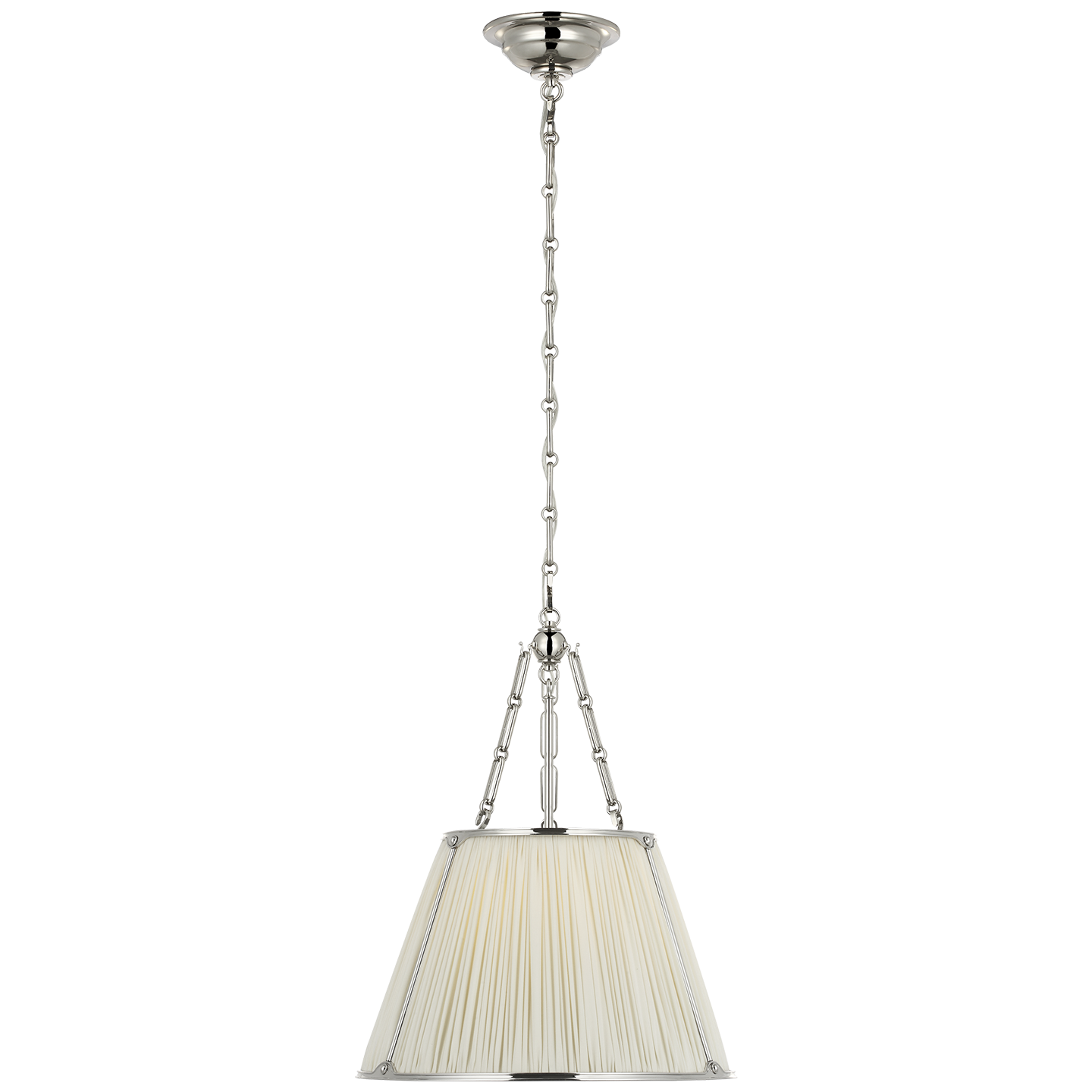 Allister 16" Hanging Shade | Polished Nickel | Silk Pleated Shade