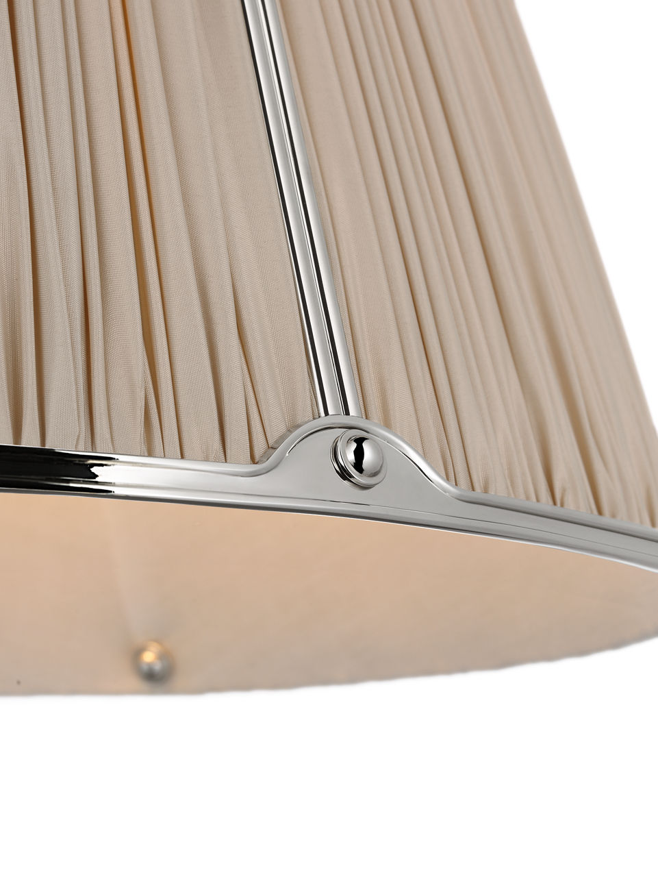 Allister 16" Hanging Shade | Polished Nickel | Champagne Silk Pleated Shade