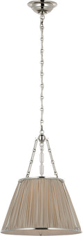 Allister 16" Hanging Shade | Polished Nickel | Champagne Silk Pleated Shade