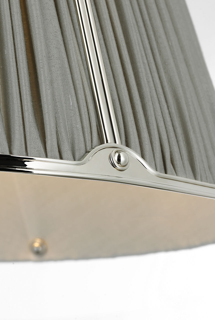 Allister 16" Hanging Shade | Polished Nickel | Mist Silk Pleated Shade
