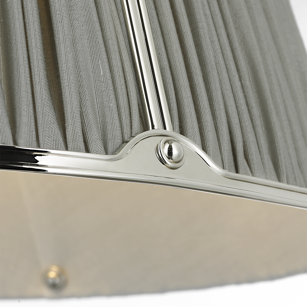 Allister 16" Hanging Shade | Polished Nickel | Mist Silk Pleated Shade