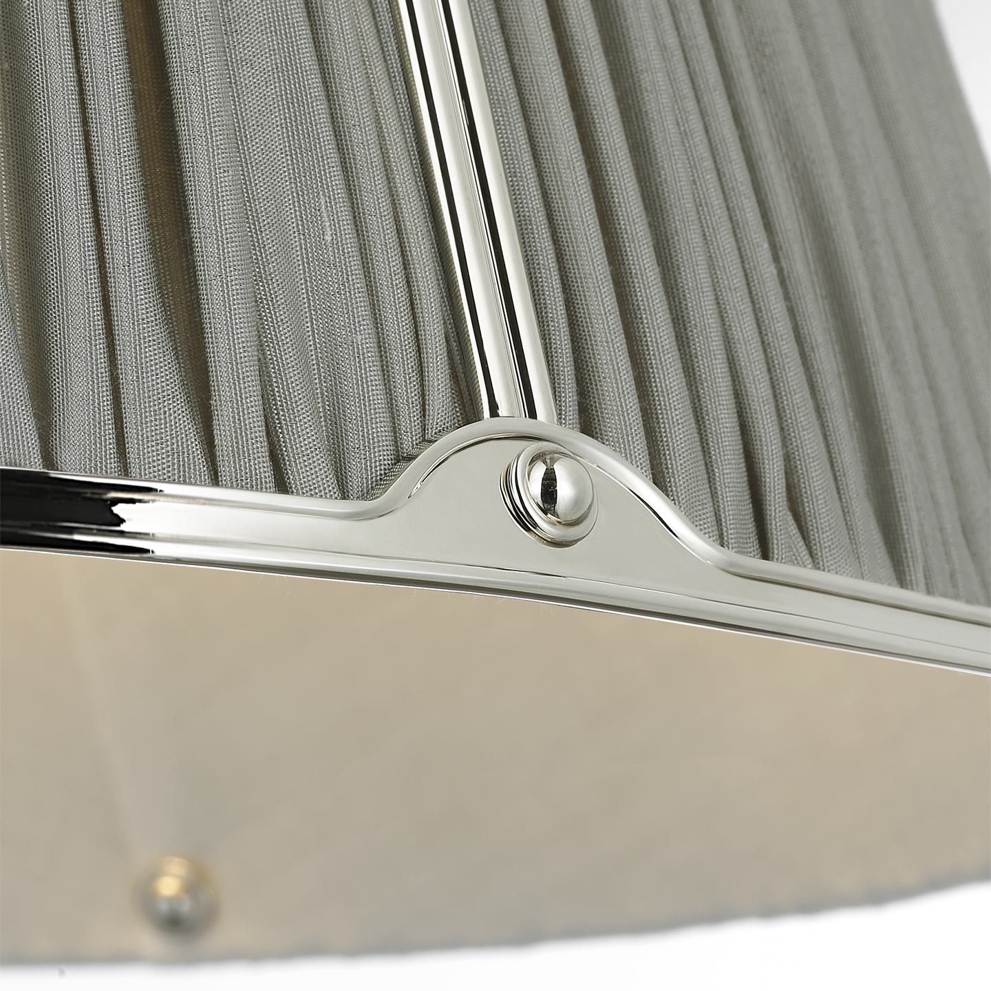 Allister 16" Hanging Shade | Polished Nickel | Mist Silk Pleated Shade